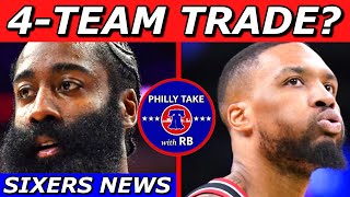 Sixers MASSIVE 4-Team Trade? | James Harden, Damian Lillard, Zach LaVine, & More!