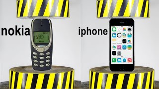 HYDRAULIC PRESS VS NOKIA 3310 AND IPHONE, WHICH IS STRONGER