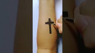 How To Make Tattoo Logo Cross On Arm #tattoos
