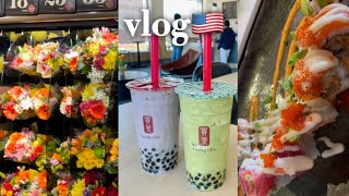 [미국일상vlog]미시간 랜싱 공차, 버블티(bubble tea) 맛집, 스시 먹고 kroger 마트장보기, 산책하다 사슴 본 썰! 눈은 언제까지 내리는가!