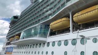 Royal Caribbean Coco Cay Liberty of the Seas view of the ship from the dock