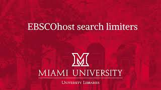 EBSCOhost search limiters