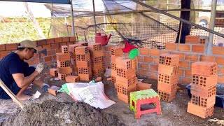 BiBi was always by his side when his Dad was building a brick wall