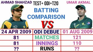 Ahmad Shahzad vs Umar Akmal Batting Comparison 2020 in test odi & T20 cricket || Cricket Compare