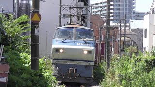 【貨物列車で車輪を輸送】72レ 隅田川シャトル　EF66 129[吹]+コキ19B　尻手短絡線通過　2022/07/24