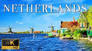 FLYING OVER NETHERLANDS (4K UHD) - Relaxing Music With Stunning Beautiful Nature (4K Video Ultra HD)
