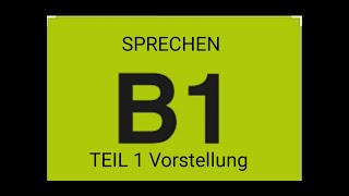 Подготовка к экзамену В1, SPRECHEN TEIL 1 Vorstellung.