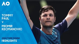 Tommy Paul v Miomir Kecmanović Highlights | Australian Open 2024 Third Round