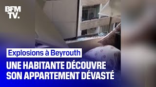 Une Libanaise retrouve son appartement détruit après les explosions à Beyrouth