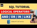 SQL Logical Operators | sql intro course | sql tutorial course | sqlite