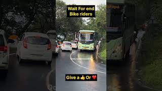 Wait for final bike riders and SETC bus in ghat road #drivingskills