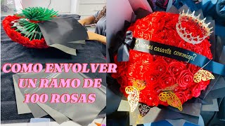 TUTORIAL / COMO ENVOLVER UN RAMO DE 100 ROSAS ETERNAS