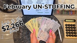 Cash UN-Stuffing | Taking $2,266 Back to the Bank | February Spending Recap | Cash Envelopes