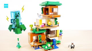 レゴ マインクラフト 帯電クリーパー ツリーハウス  21174 ／ LEGO Minecraft The Modern Treehouse Speed Build \u0026 Review