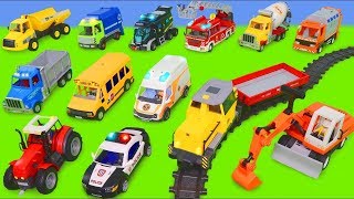 Excavadora Buldocer Carros juguetes Cargadora Camiones Tractor coche de policía - Excavator Toys