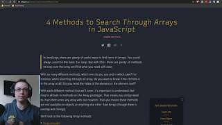 Searching Through Arrays in JavaScript