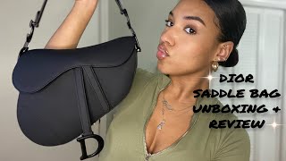 Dior Black Ultramatte Calfskin Saddle Bag Unboxing & Review | BellaDoll94