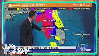 Tracking the Tropics: Hurricane, storm surge warnings issued ahead of Idalia (11 a.m. Monday)