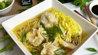 Cozy Chicken Dumpling Soup | Chinese Dim Sum and Noodle Soup Recipe