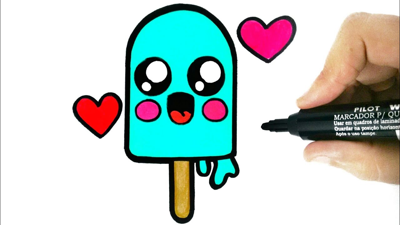 DRAWING ICE CREAM EASY STEP BY STEP - COMO DESENHAR SORVETE FACIL PASSO ...