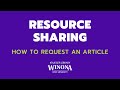 Resource Sharing: Request an Article