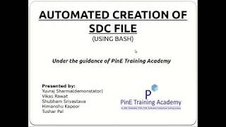 PinE Training Academy : Automatic Creation  of SDC File using TCL .