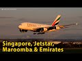 Singapore, Jetstar, Maroomba, Virgin & Emirates on RW03 at Perth Airport.