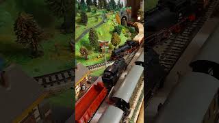 Steam locomotive BR 74 operating a freight train.  #modeltrains  #modelrail #modelbahn #märklin