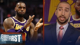 Nick Wright reacts to LeBron, Lakers 1st season win, Curry's MVP chances | NBA | FIRST THINGS FIRST