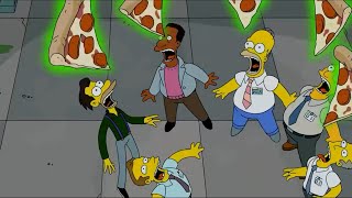 [The Simpsons] Homer shares radioactive pizza with his co-workers.