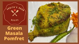 Green Masala Bharlele Paplet Fry | Stuff Pomfret Fry | Sarita’s Goan Recipes |