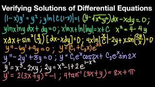 Verifying Solutions to Differential Equations | Live Stream