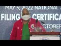 sen. ronald bato dela rosa speaks after filing coc for president abs cbn news