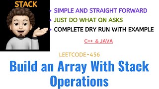 Build an Array With Stack Operations | Dry Run | Clean | Leetcode - 1441
