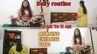 Daily routine housewife vlog || Exercise hard warking vlog || Bed cleaning vlog #Saree vlog