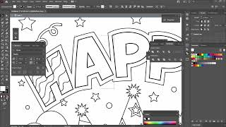 Illustrator text outline for coloring pages and books