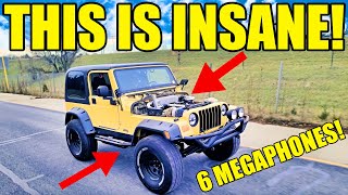 Driving My Turbo Wrangler After Building An INSANE Exhaust \u0026 V12 Mercedes AMG Intercooler System!