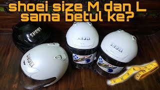 shoei saiz M dan L sama saiz atau sebaliknya