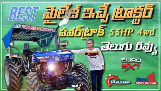 Powertrac Euro 55 Next 4wd Full Review in Telugu | On-road Price | Powertrac Tractors Telugu | BNR