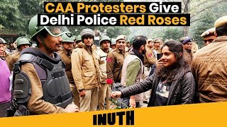 CAA Protesters Give Delhi Police Red Roses
