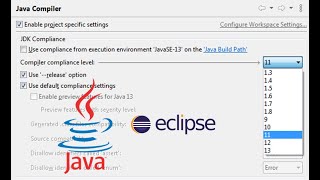 TIP: Change Java compiler version for Eclipse project