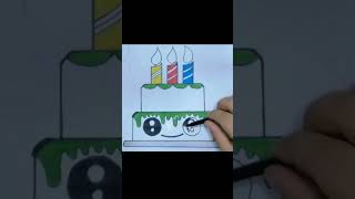How to draw birthday cake 🎂 #art #pencildrawingtutorial #satisfying