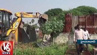 GHMC Destroys Illegal Constructions On Nullahs At Chandrayangutta | Hyderabad | V6 News