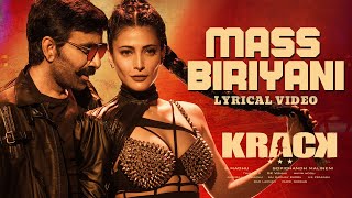Mass Biriyani Lyrical Video Song | Krack | Raviteja, Shruti Haasan | Gopichand Malineni | Thaman S