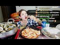 우앙tv 시장에서 사 온 대하구이 생대하 먹방 eating show mukbang korean food