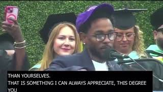 Kendrick Lamar Speaks At 2024 Compton College Commencement Ceremony.