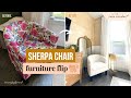 diy shearling chair — reupholstery with sherpa blanket [just $20!] #short