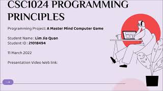 Programming Project: A Master Mind Computer Game