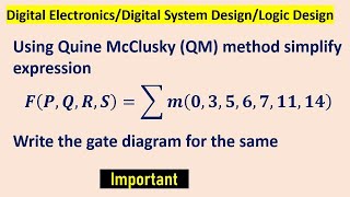 Using Quine McClusky (QM) method simplify expression.