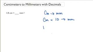 Centimeters to Millimeters with Decimals